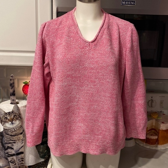 Crate&Barrel Sweaters - R womens Croft&barrow pink long sleeve plus size pullover sweater size 2X